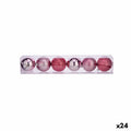 Krist+ 00788 Pink Plastic Christmas Ball Set Ø 8 cm (24 Units)