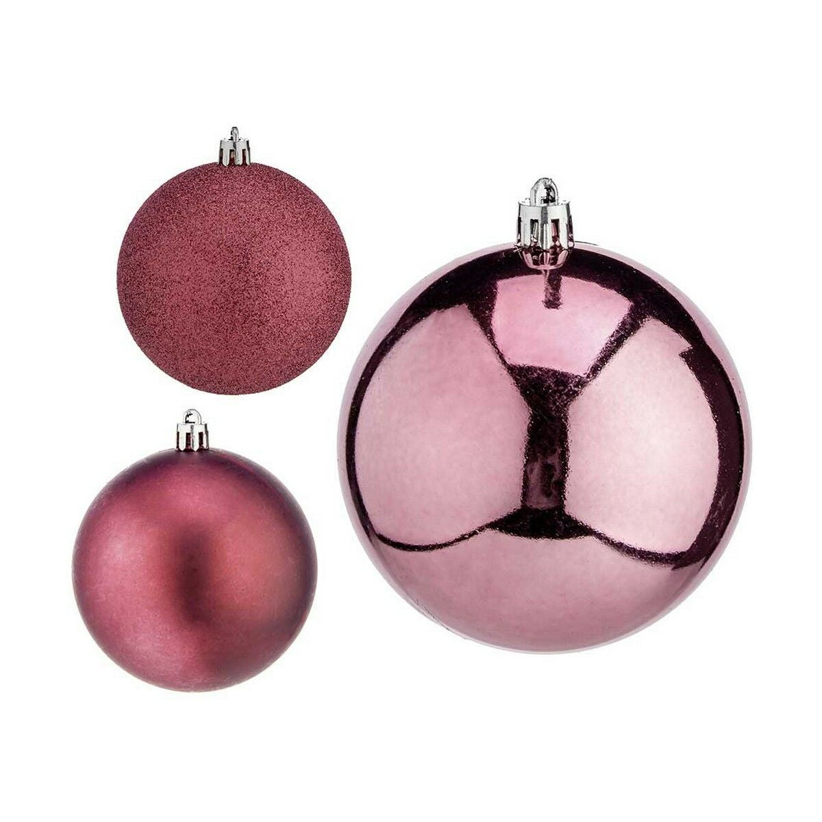 Krist+ 00800 Pink Plastic Christmas Ball Set (24 Units)