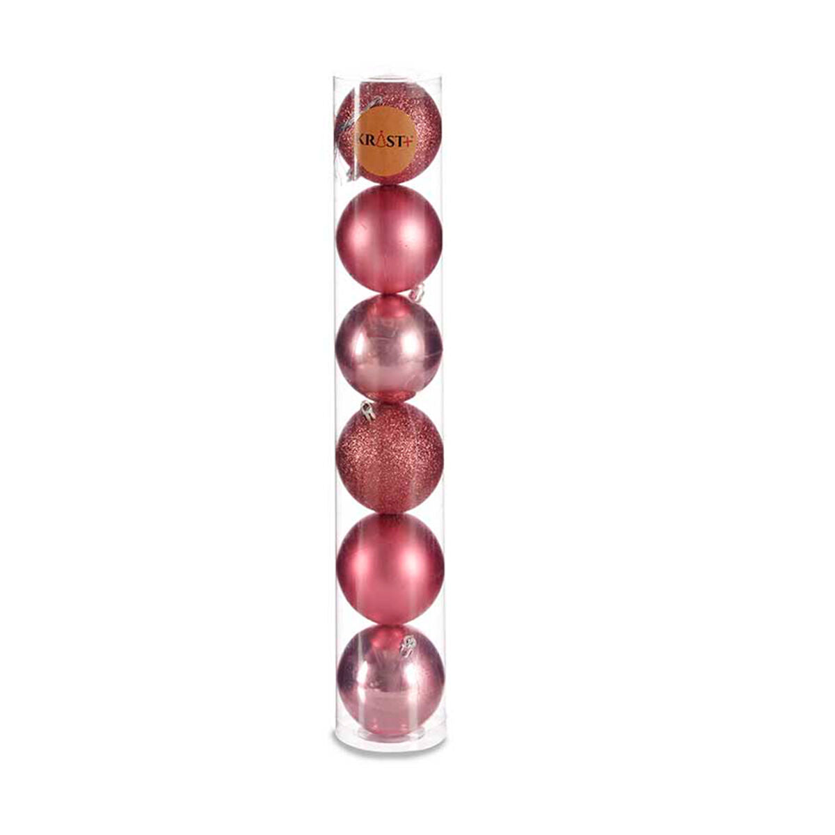 Krist+ 00800 Pink Plastic Christmas Ball Set (24 Units)