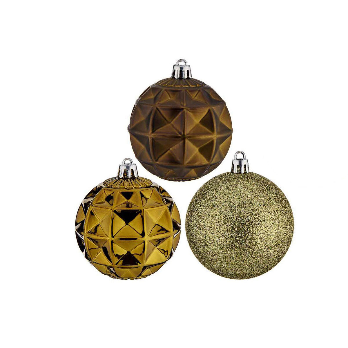 Set of 12 Green PVC Christmas Balls, Ø 7 cm