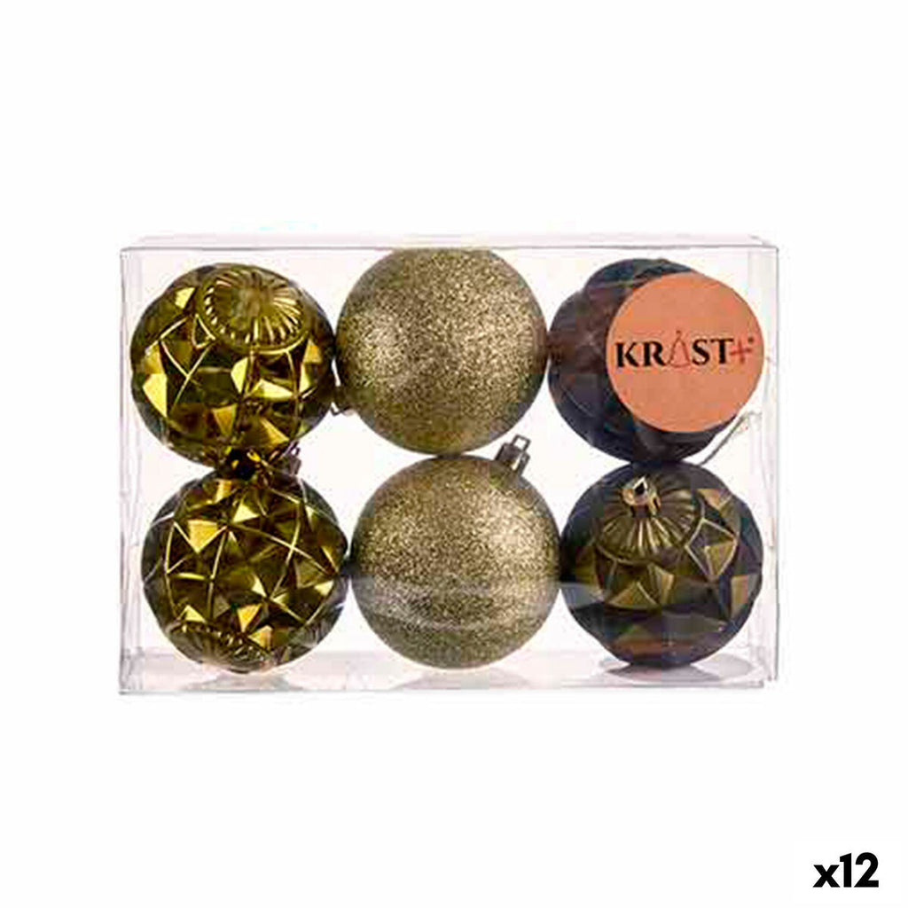 Set of 12 Green PVC Christmas Balls, Ø 7 cm