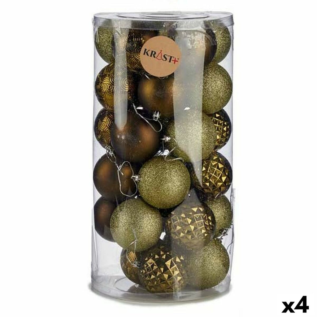 Set of Green PVC Christmas Balls 8 x 8.5 x 8 cm (4 Units)