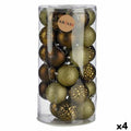 Set of Green PVC Christmas Balls 8 x 8.5 x 8 cm (4 Units)