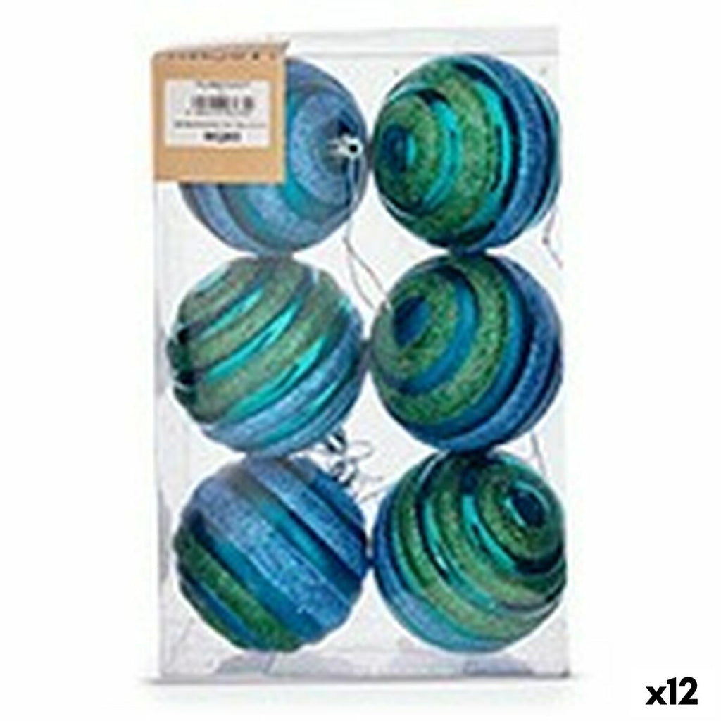 Krist+ 00887 Christmas Ball Set, Blue Green PVC, Ø 8 cm (12 Units)
