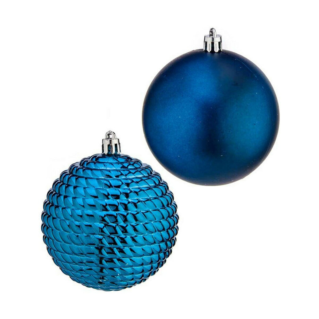 Krist+ 00927 Blue Plastic Christmas Ball Set Ø 8 cm (6 Units)