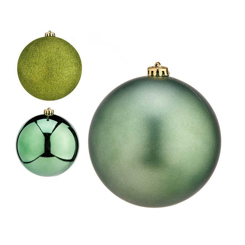 Krist+ 00803 Green Plastic Christmas Ball Set, 6 Pieces (4 Units)