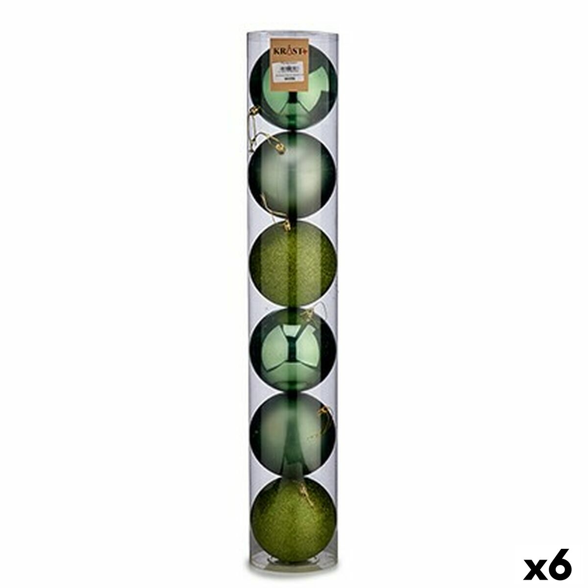 Krist+ Christmas Ball Set 00804 00804 Green Plastic Ø 12 cm 6 Pieces (6 Units)