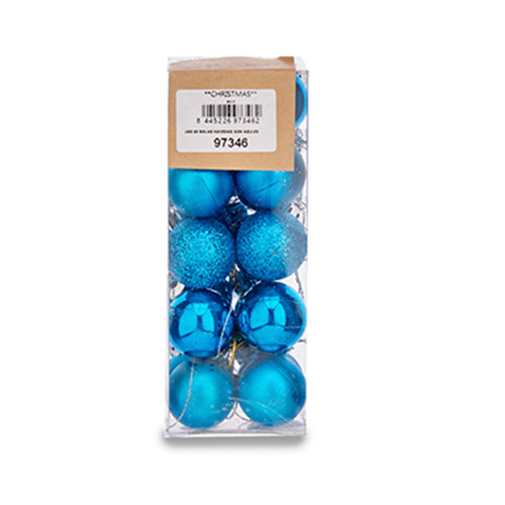 Set of Christmas balls Krist+ K1912474-2 Blue Plastic Ø 3 cm (12 Units)