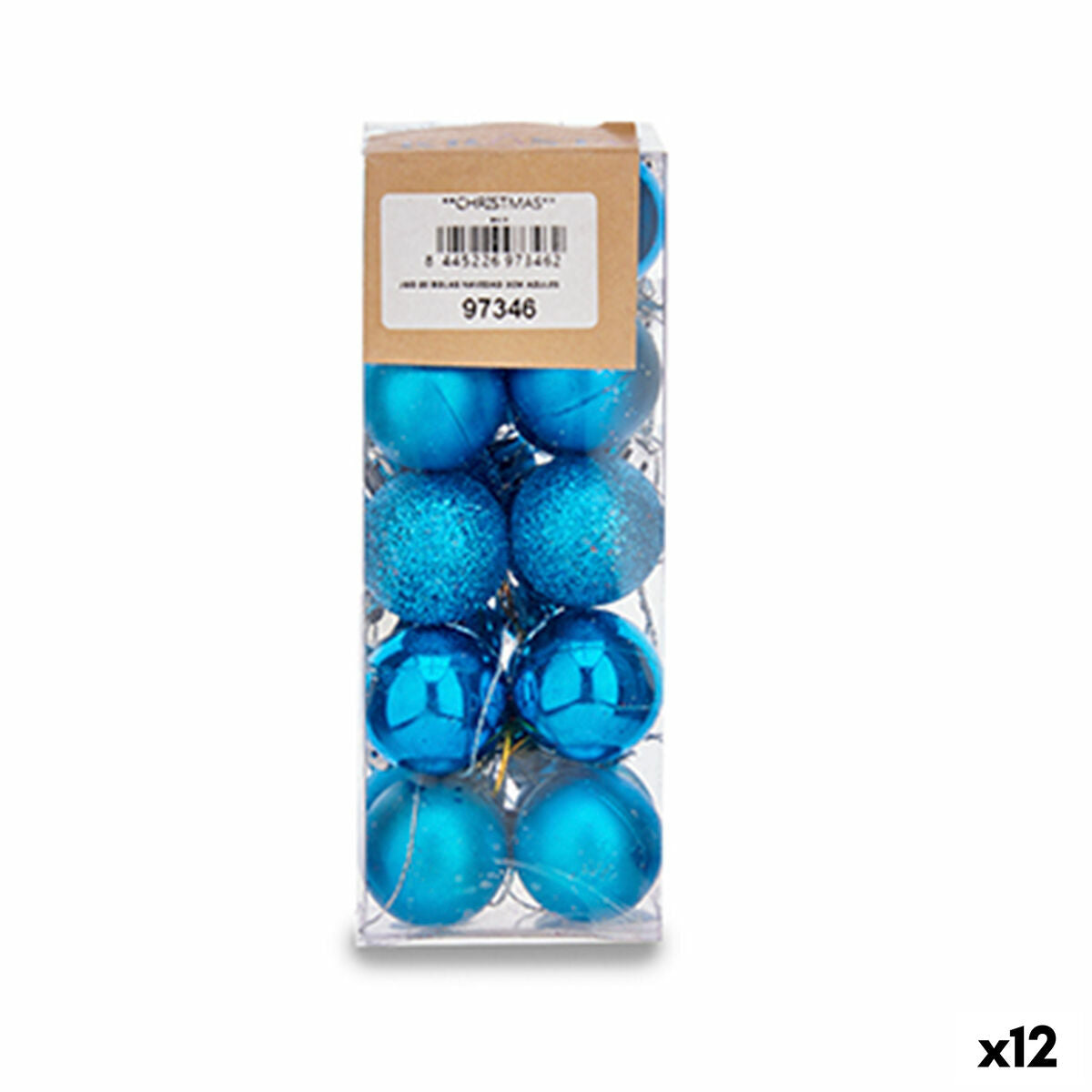 Set of Christmas balls Krist+ K1912474-2 Blue Plastic Ø 3 cm (12 Units)