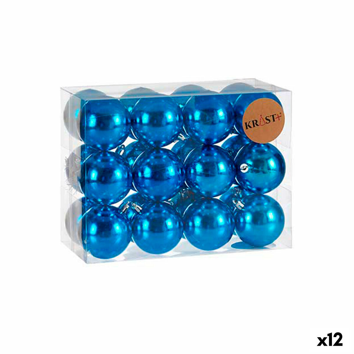 Krist+ Christmas Ball Set K1912477-1 Blue Plastic (12 Units)