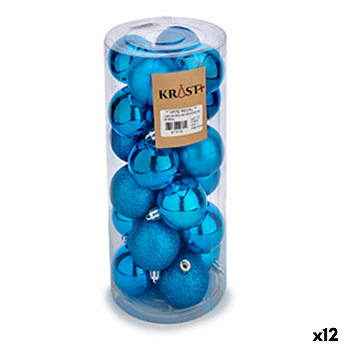 Krist+ Christmas Ball Set K1912484-2 Blue Plastic (12 Units)