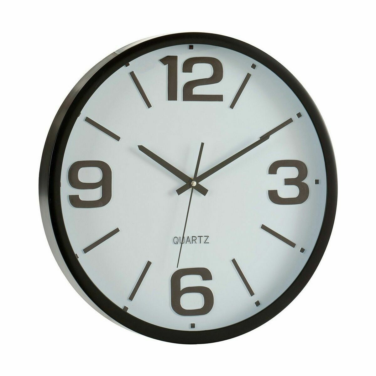 Reloj de pared de plástico cristal blanco y negro 40 x 5 x 40 cm (6 unidades)