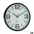 Reloj de pared de plástico cristal blanco y negro 40 x 5 x 40 cm (6 unidades)