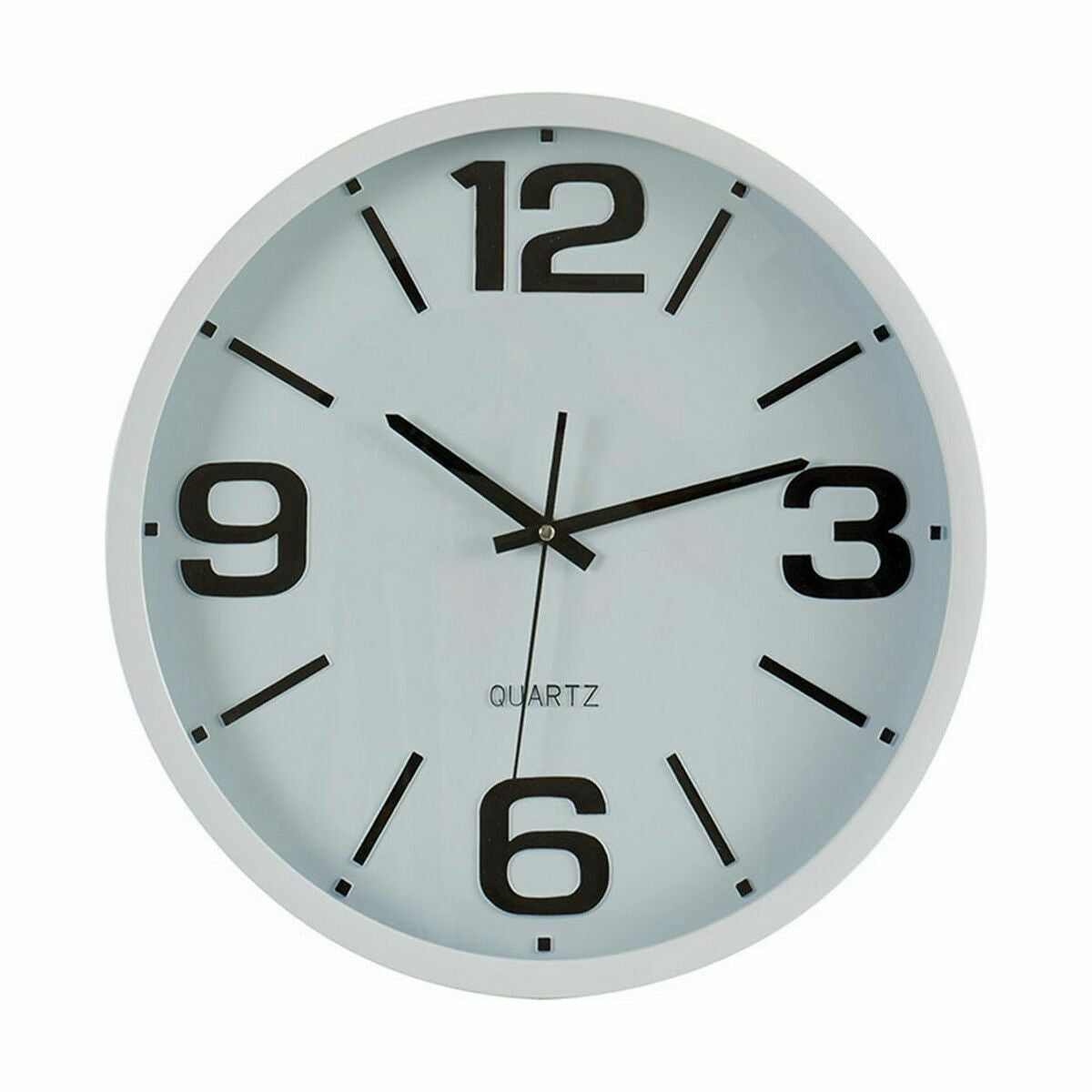 Reloj de pared de plástico cristal blanco y negro 40 x 5 x 40 cm (6 unidades)