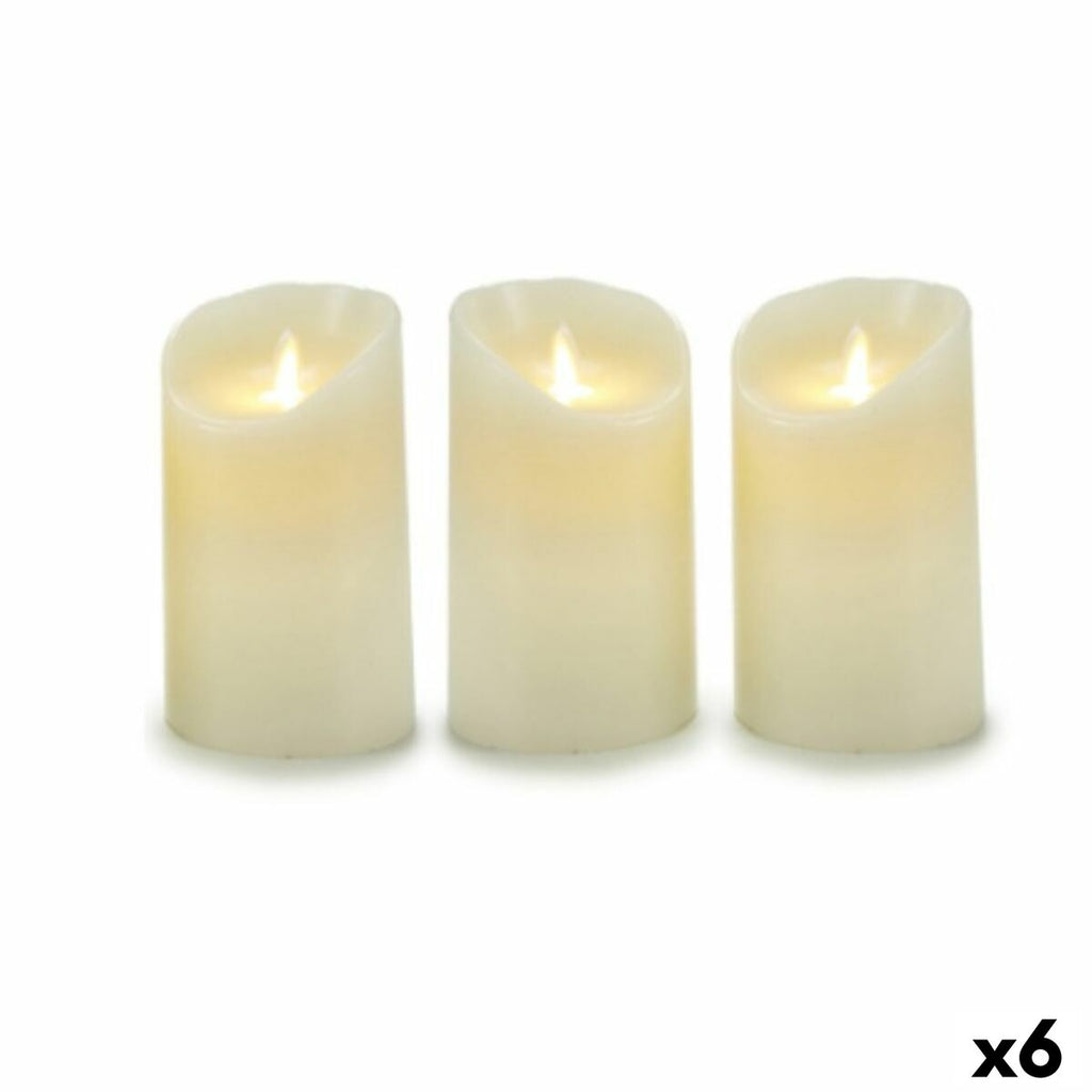 Conjunto de Velas Oscilante LED Creme 8 x 13 x 8 cm (6 Unidades)