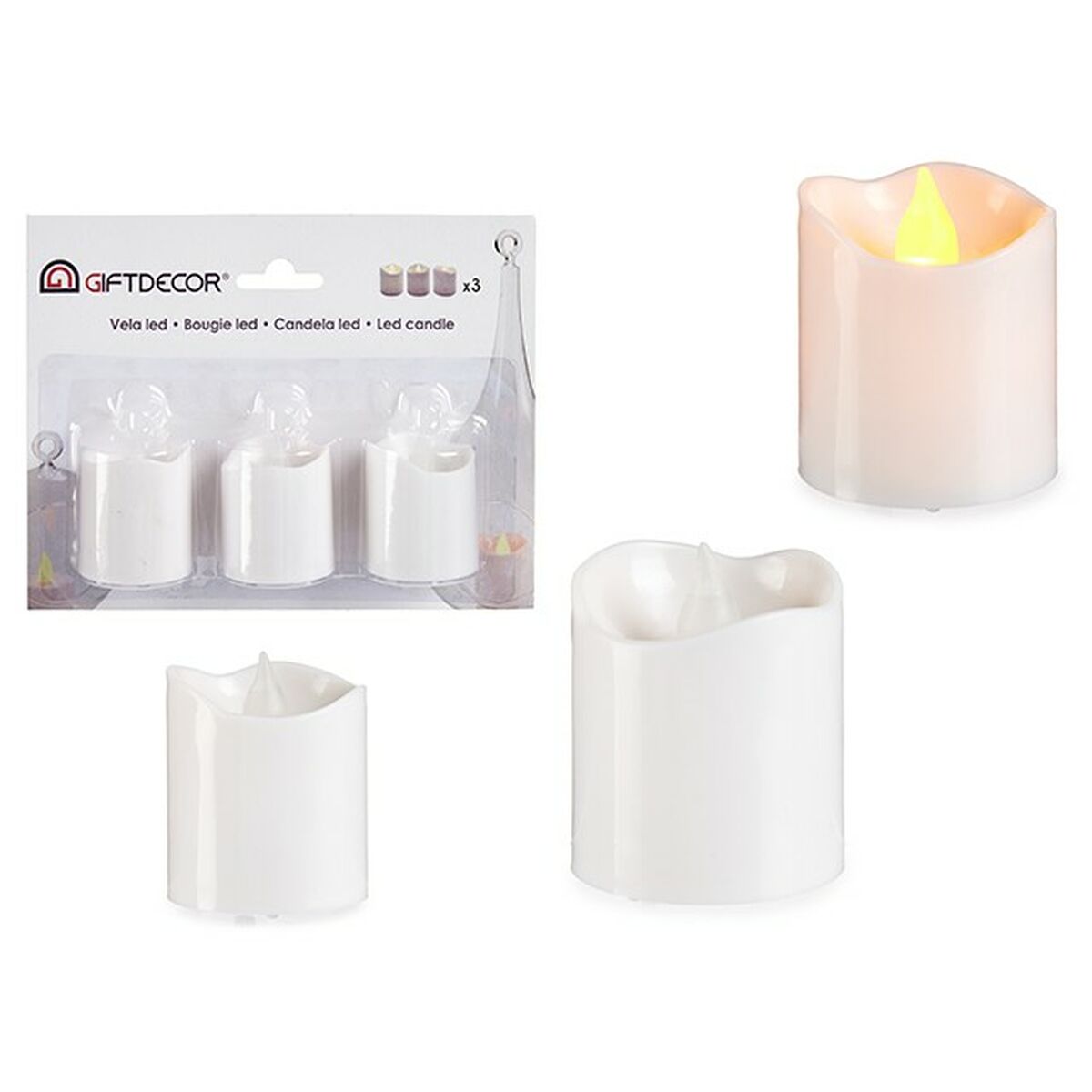 Conjunto de Velas 3,7 x 3,7 x 5 cm Branco (12 Unidades)