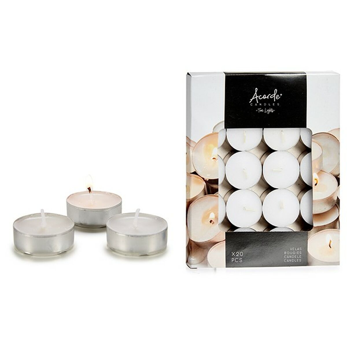 Conjunto de Velas Acorde Branco (12 Unidades)