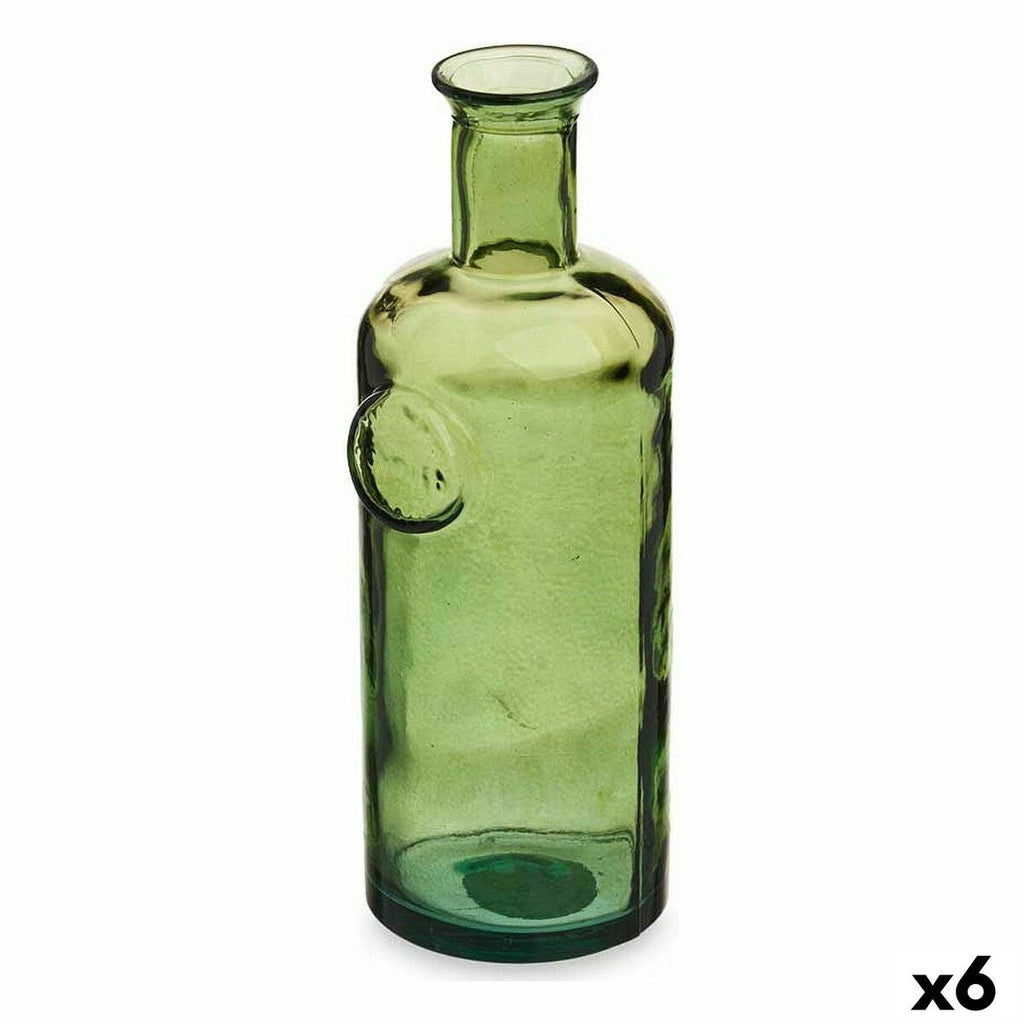 Decorative Bottle Gift Decor Stamp Green 11.7 x 33.5 x 11.7 cm Decoration (6 Units)