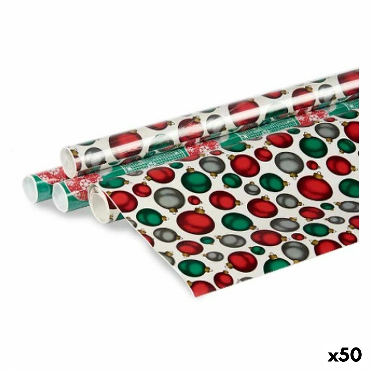 Wrapping Paper 70 x 200 cm Multicolored Christmas Balls (50 Units)