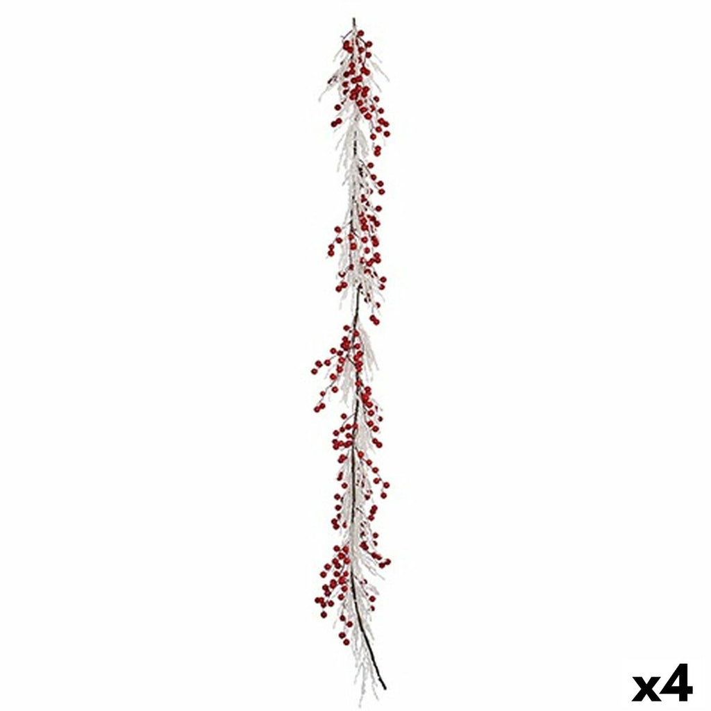 Krist+ K1912687 Christmas Wreath, White Red, Plastic, 180 x 14 cm, Branch (4 Units)