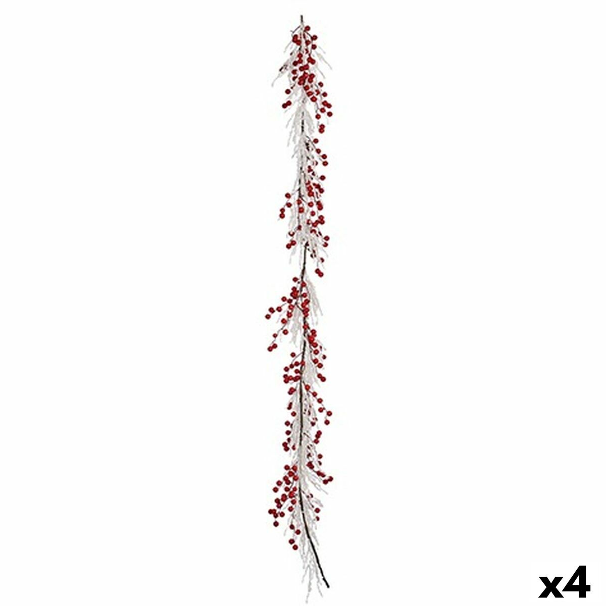 Krist+ K1912687 Christmas Wreath, White Red, Plastic, 180 x 14 cm, Branch (4 Units)