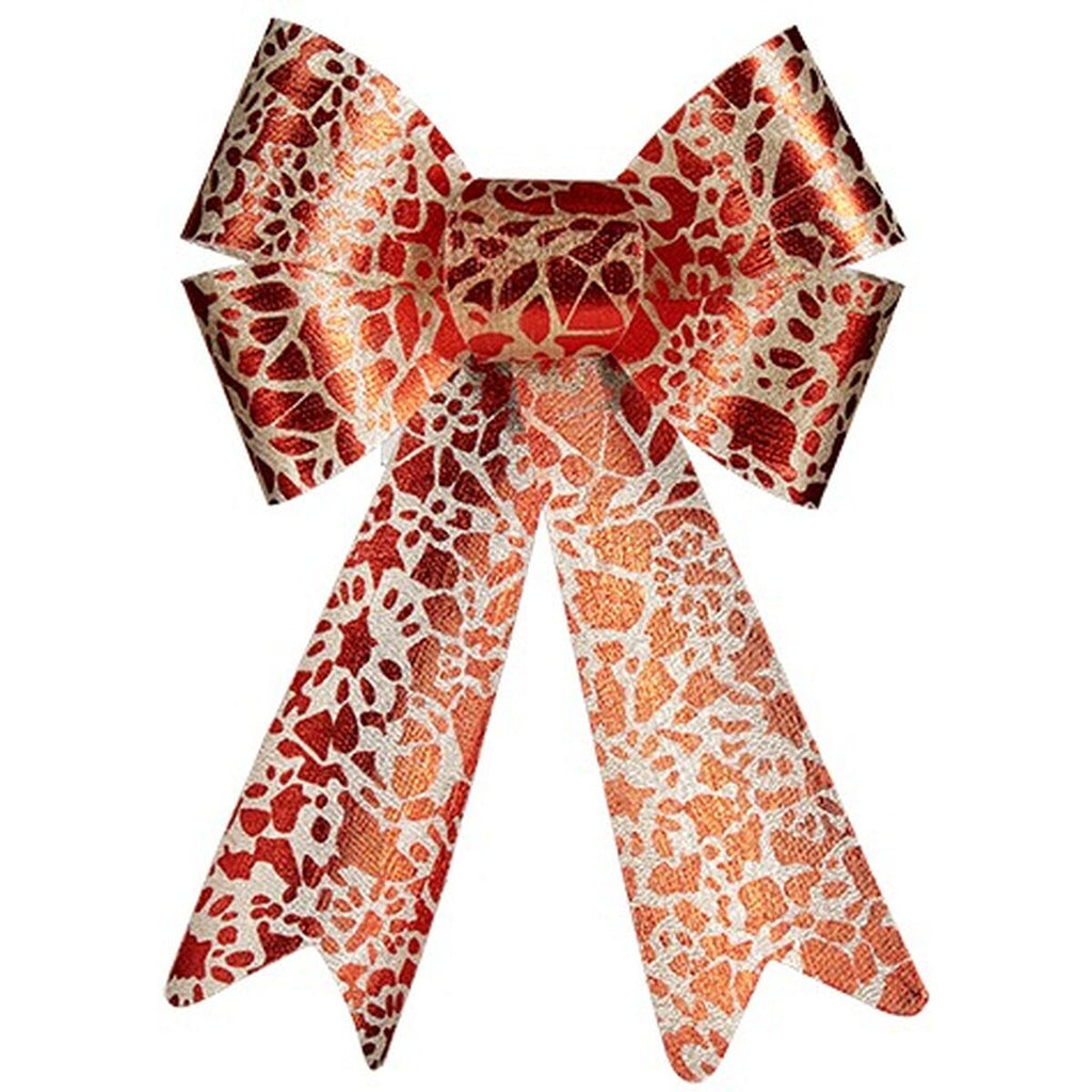 Krist+ HJ1-12007 Red Gold PVC Ribbon 16 x 24 x 4 cm Christmas Ornament (12 Units)