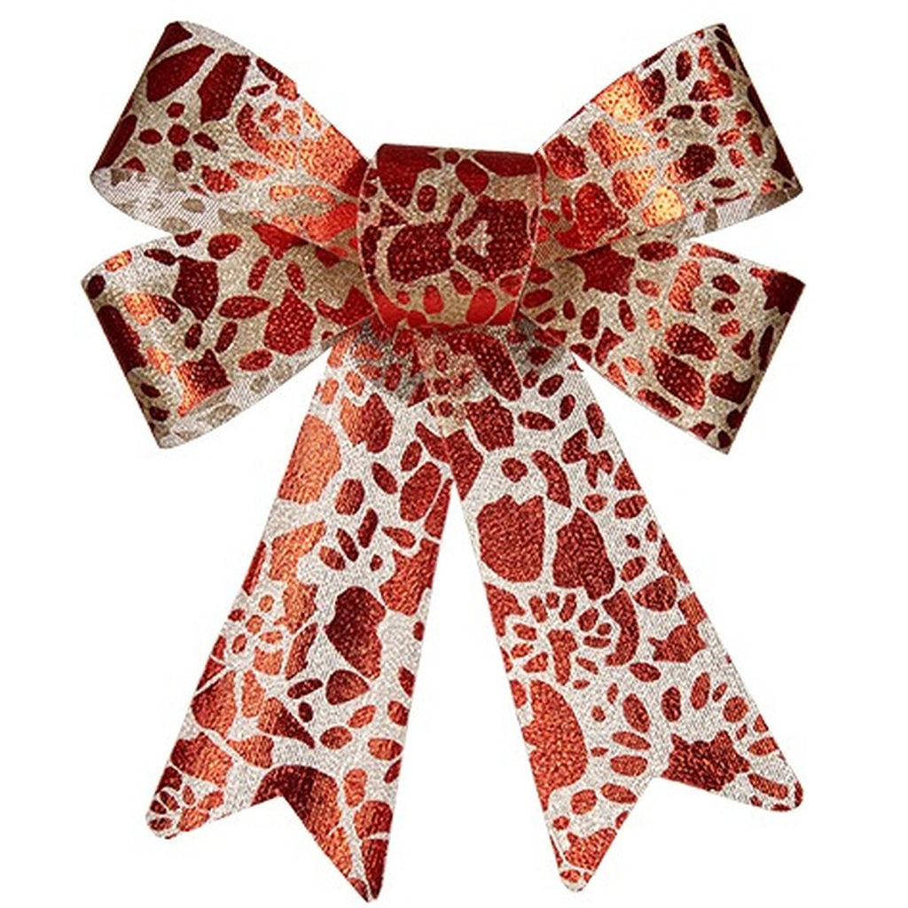Krist+ HJ1-12007 Red Gold Printed PVC Ribbon 15 x 4 x 16 cm Christmas Ornament (12 Units)