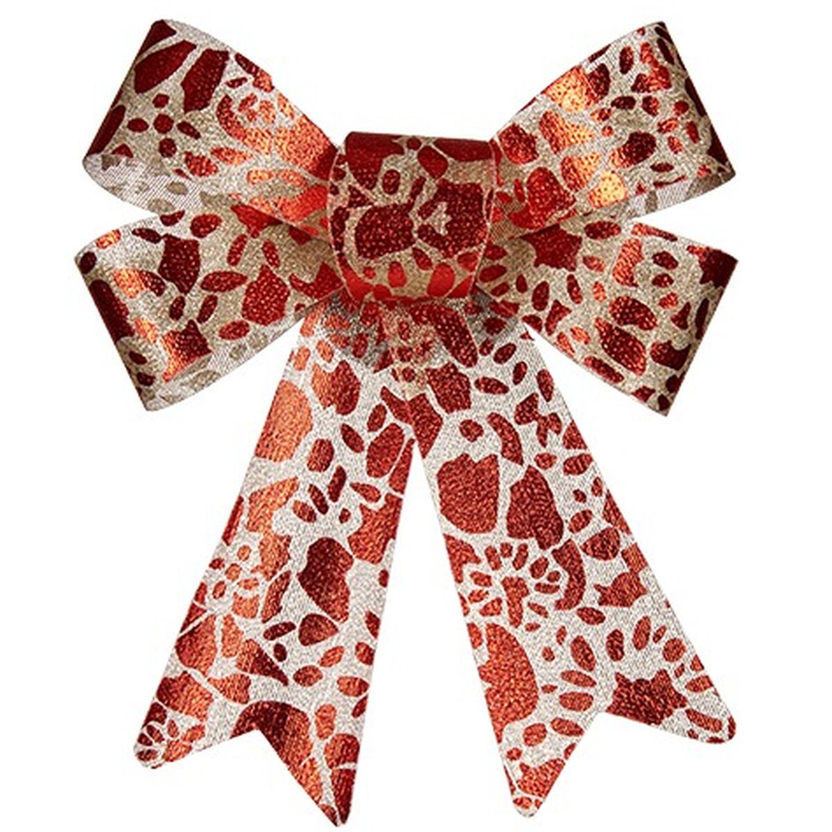 Krist+ HJ1-12007 Red Gold Printed PVC Ribbon 15 x 4 x 16 cm Christmas Ornament (12 Units)