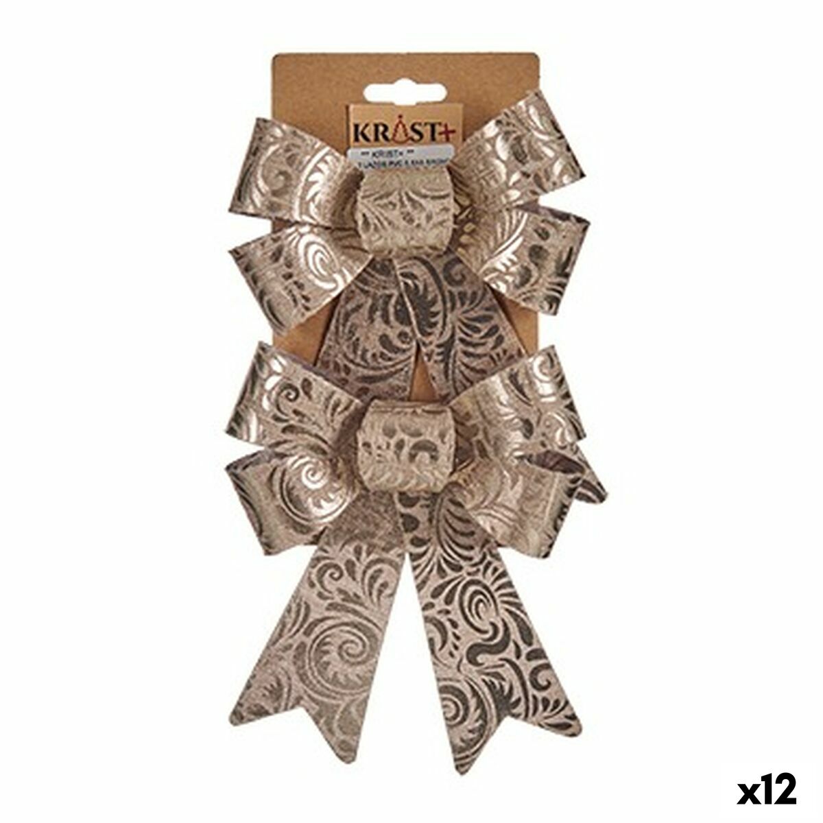 Krist+ HJ1-12010 Bronze PVC Bow 15 x 4 x 16 cm Christmas Ornament (12 Units)