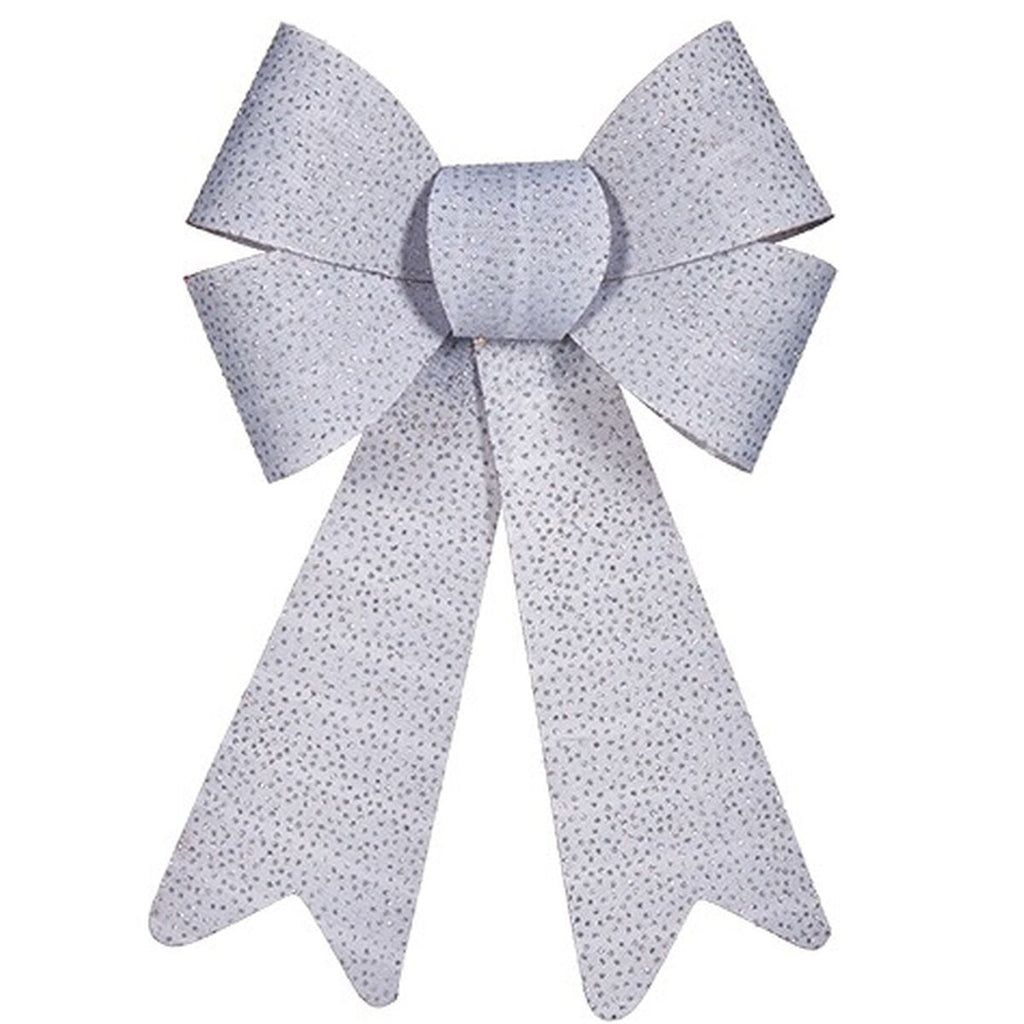 Krist+ HJ1-12012 Silver PVC Bow with Dots, 16 x 24 x 4 cm, Christmas Ornament (12 Units)