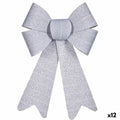 Krist+ HJ1-12012 Silver PVC Bow with Dots, 16 x 24 x 4 cm, Christmas Ornament (12 Units)