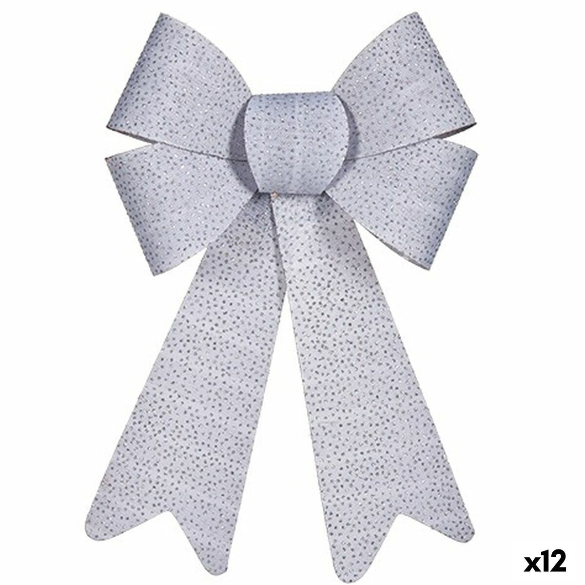 Krist+ HJ1-12012 Silver PVC Bow with Dots, 16 x 24 x 4 cm, Christmas Ornament (12 Units)