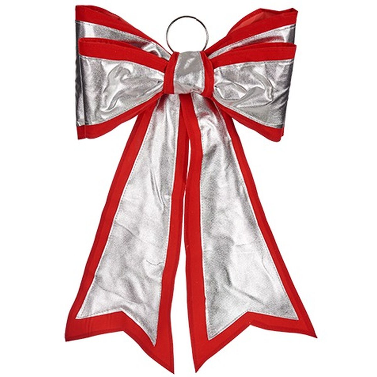 Krist+ HJ1-12073 Red Silver PVC Ribbon 40 x 60 cm Christmas Ornament (6 Units)
