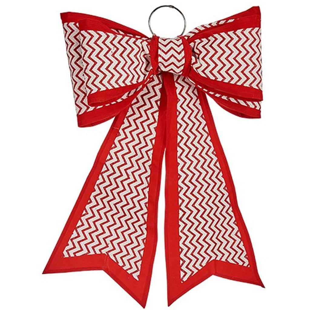 Krist+ HJ1-12081 White Red PVC Ribbon 40 x 60 cm Christmas Ornament (6 Units)