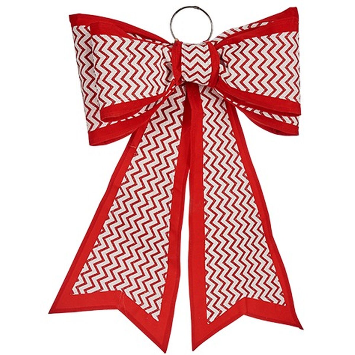 Krist+ HJ1-12081 White Red PVC Ribbon 40 x 60 cm Christmas Ornament (6 Units)