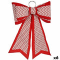 Krist+ HJ1-12081 White Red PVC Ribbon 40 x 60 cm Christmas Ornament (6 Units)