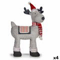Decorative Christmas Reindeer Figure, Red and Gray, 22 x 47 x 45 cm (4 Units)