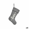 Christmas Ornament Love Christmas Stocking Gray Fabric 28 x 4 x 46 cm (12 Units)