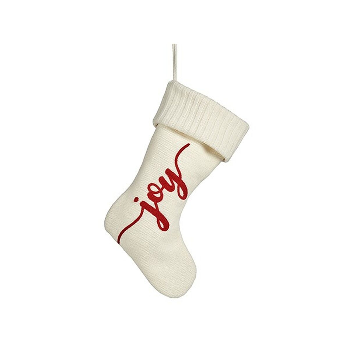 Christmas Ornament Joy Christmas Stocking White Fabric 28 x 4 x 46 cm (12 Units)