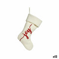 Christmas Ornament Joy Christmas Stocking White Fabric 28 x 4 x 46 cm (12 Units)
