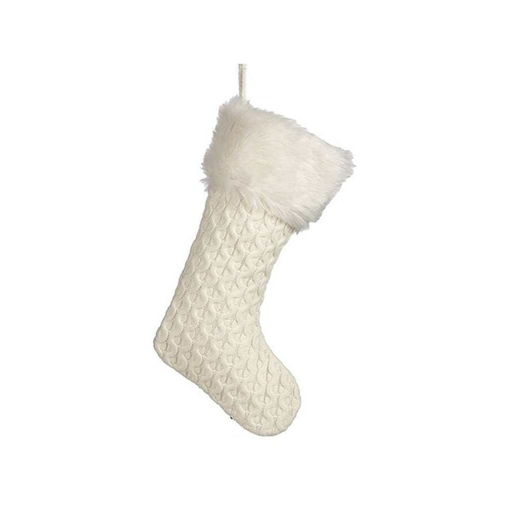 Christmas Stocking Ornament, White, 28 x 4 x 46 cm (12 Units)