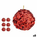 Conjunto de bolas de Natal Krist+ 79545 Vermelho Plástico Lantejoulas (8 Unidades)