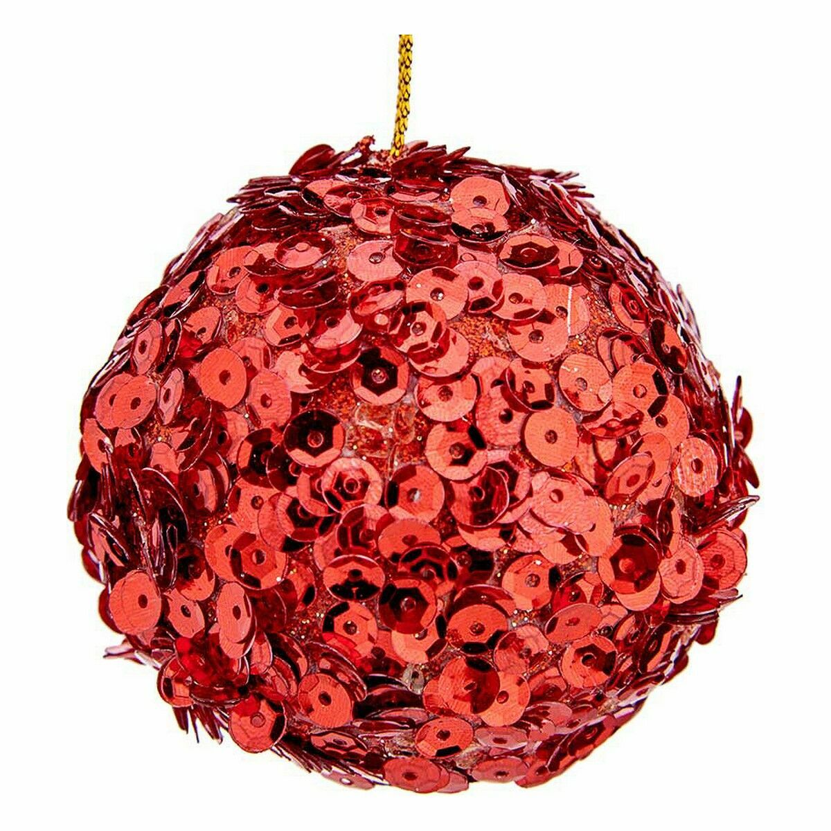 Krist+ 79545 Red Plastic Sequin Christmas Ball Set (8 Units)