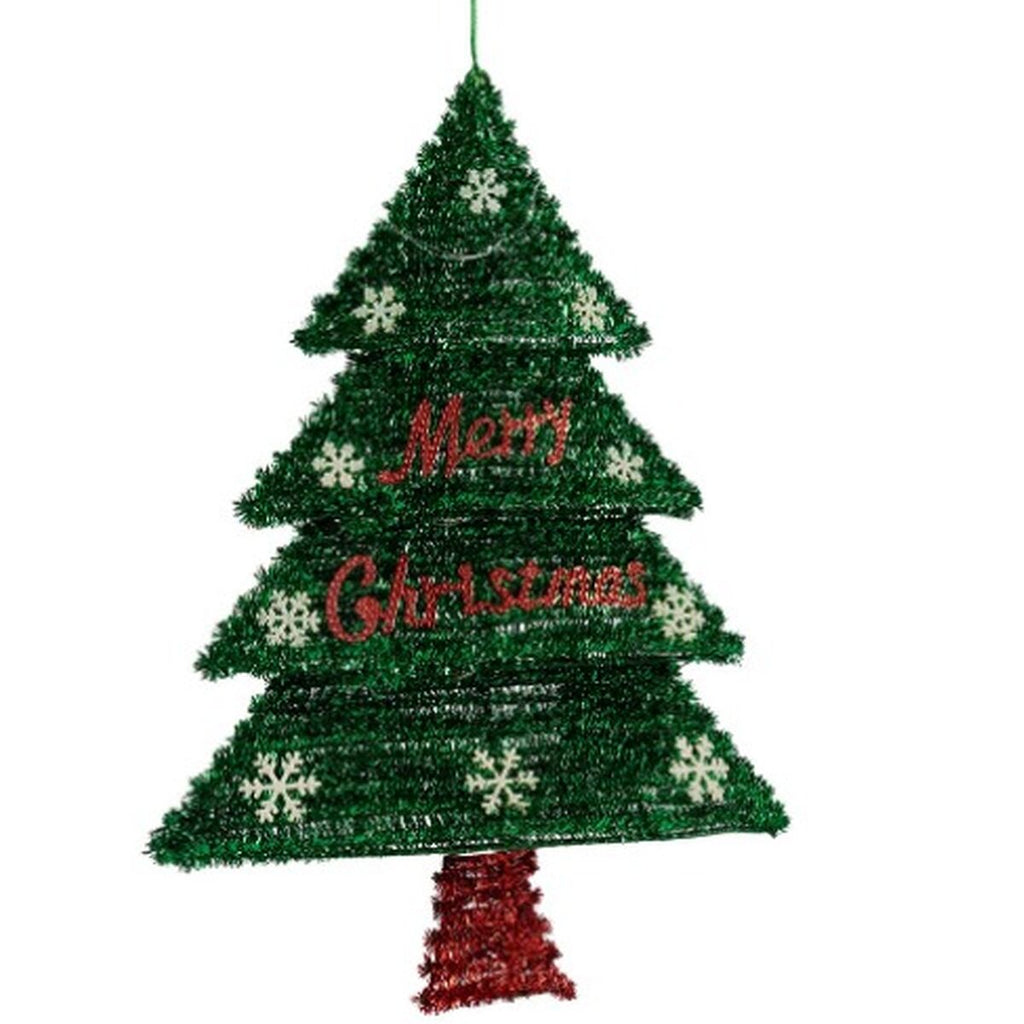 Christmas Ornament Necklace Christmas Tree Sparkling Light LED Red Green Polypropylene PET 44 x 58.8 x 7 cm (12 Units)