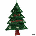 Christmas Ornament Necklace Christmas Tree Sparkling Light LED Red Green Polypropylene PET 44 x 58.8 x 7 cm (12 Units)