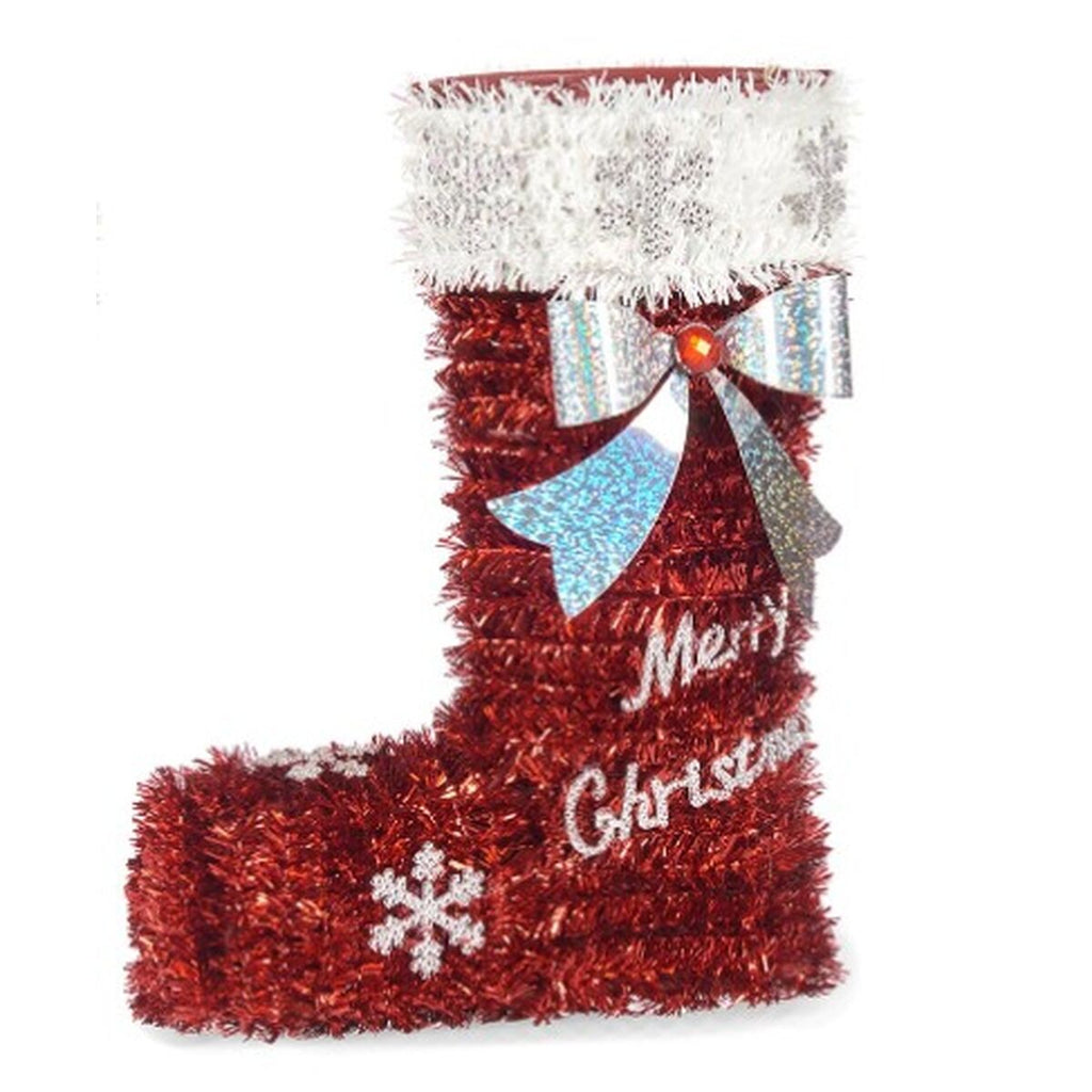 Adorno navideño decorativo, brillante, blanco y rojo, polipropileno PET, 18 x 23 x 8 cm (12 unidades)