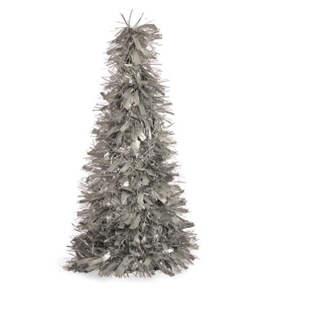 Decorative Christmas Tree Ornament, Sparkling Silver, Polypropylene PET, 27 x 45.5 x 27 cm (12 Units)