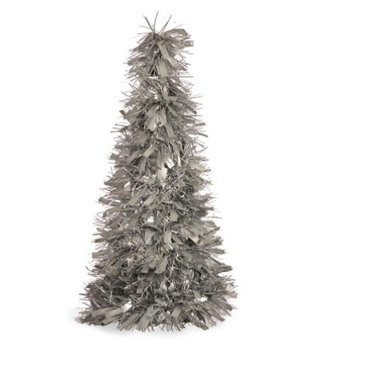 Decorative Christmas Tree Ornament, Sparkling Silver, Polypropylene PET, 27 x 45.5 x 27 cm (12 Units)