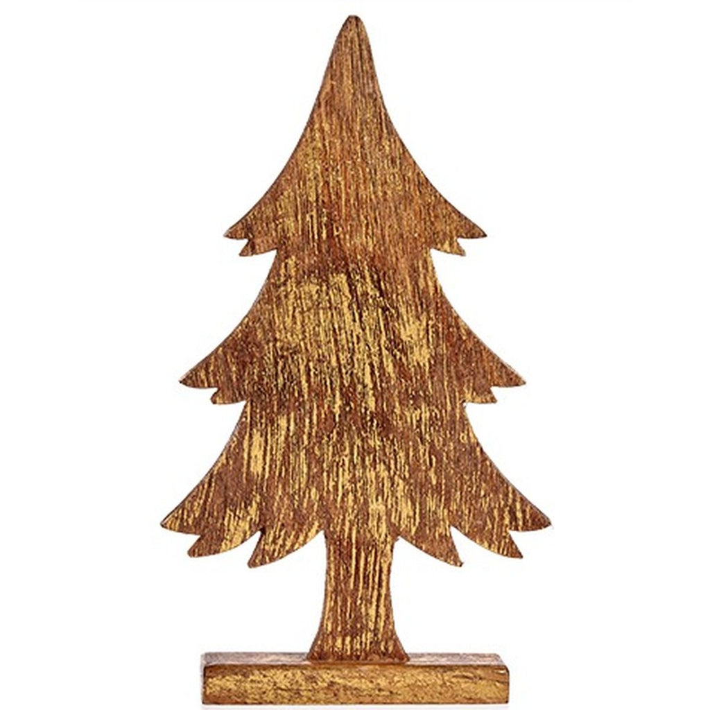 Decorative Christmas Tree Figure, Gold, Wood, 5 x 39 x 22 cm (6 Units)
