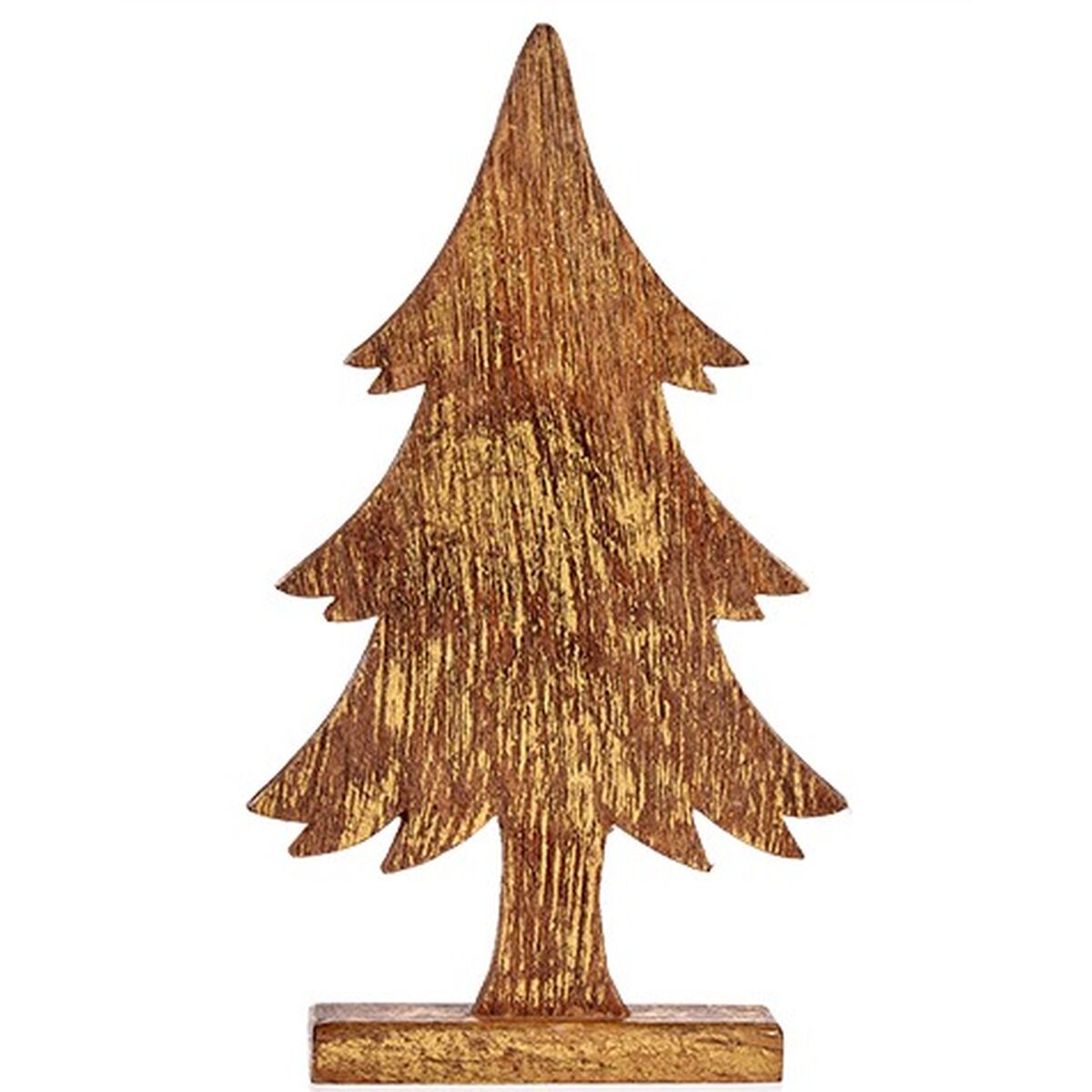 Decorative Christmas Tree Figure, Gold, Wood, 5 x 39 x 22 cm (6 Units)